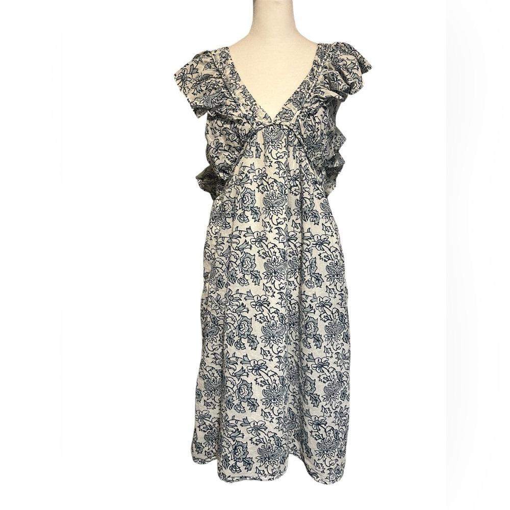 Roller Rabbit Blue and White Floral Midi Dress